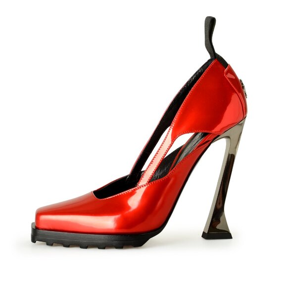 Scuderia Ferrari Women's "Iconology Liquid" Red Leather Pumps Shoes US 7 IT 37 - Picture 2 of 8
